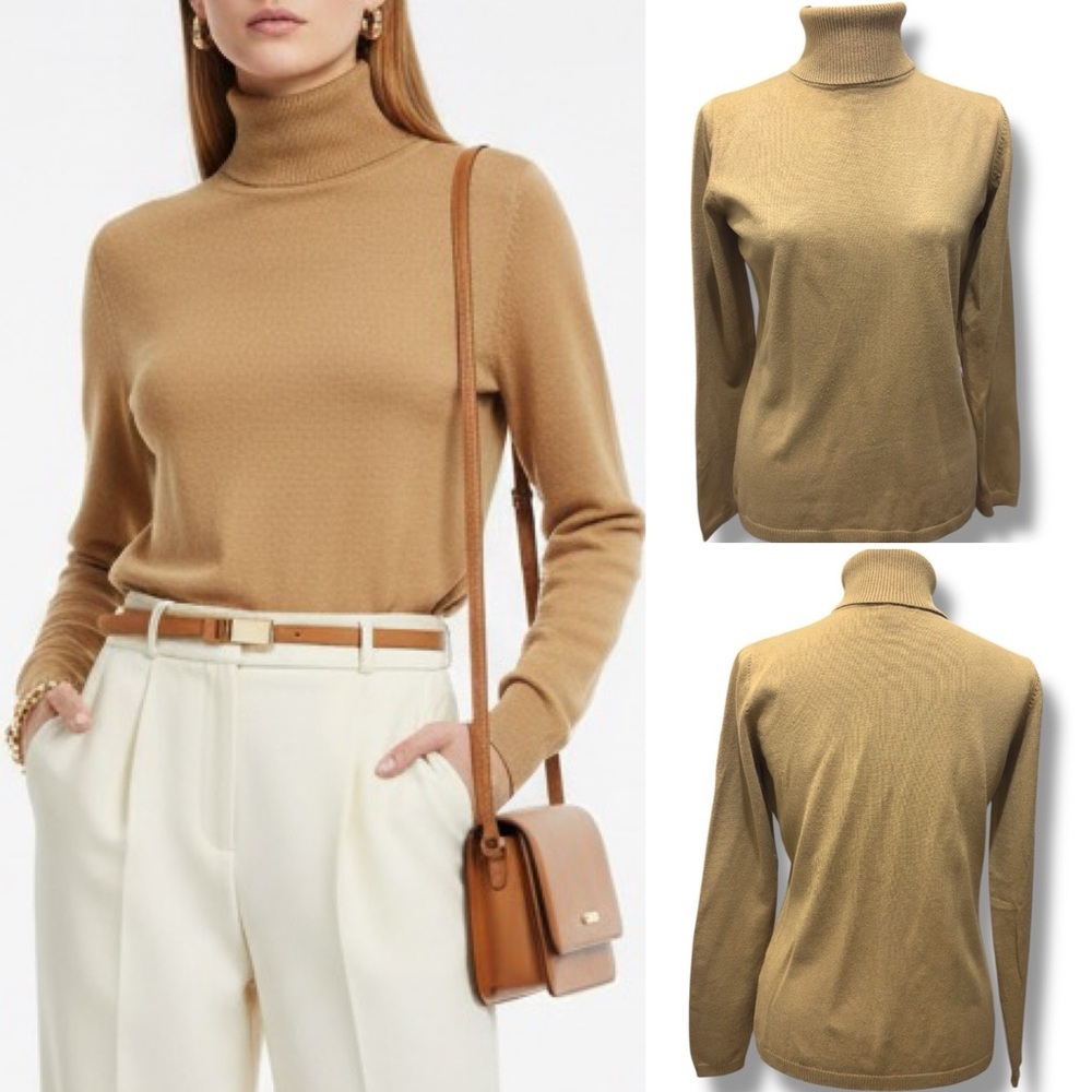 504 Marina V Paris | EUC Women’s Camel Turtleneck Sweater (size S)